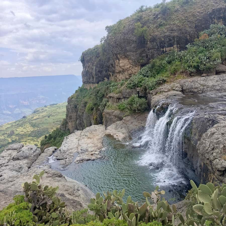 Day trip to Debre Libanose and Portuguese Bridge. - Waterfalls, wooded hills, and the Jemma gorge