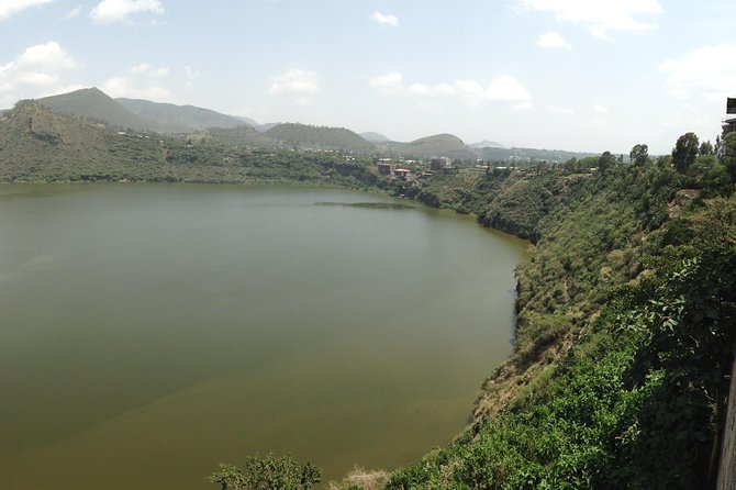 Day Trip to Debre Zeit/ Bishoftu - Arriving at Bishoftu Lake and its crater-rim view